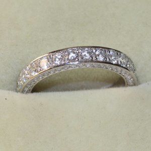 💥 Trendy Gems Full Around Cubic Filled Eternity Zircon Ring for Women, PD381